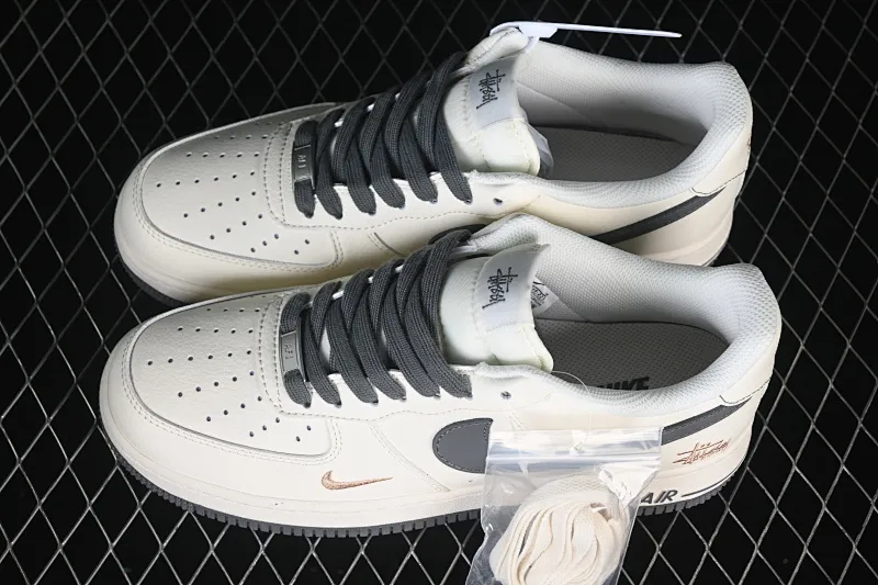 All categories Nk Air Force 1 Air Force series Nk Air Force 1 Low Air Force low-top Nike Air Force 1'07 Low Stusi co-branded rice dark gray gold label Air Force 1 low-top casual sneakers XX3168-223